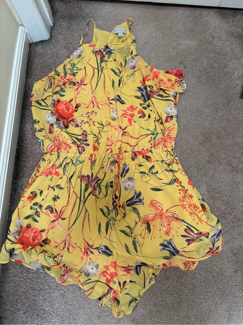 Belle Sky Yellow Floral Romper